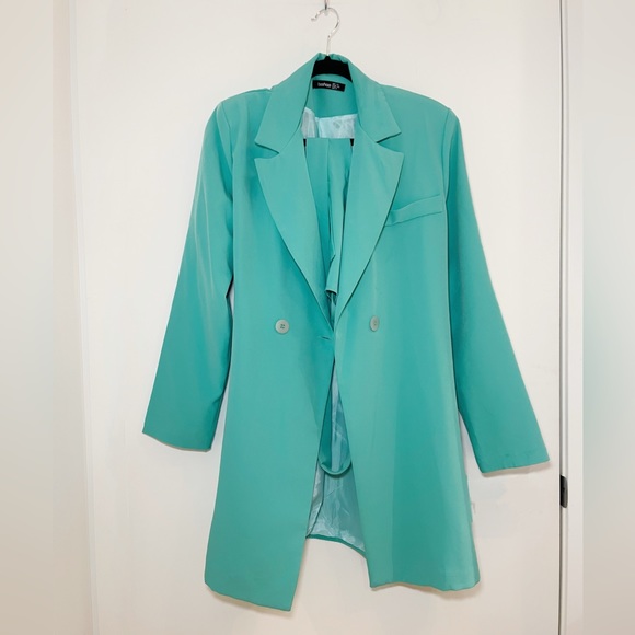 BOOHOO BELT DETAIL WRAP FRONT BLAZER DRESS - Picture 5 of 5